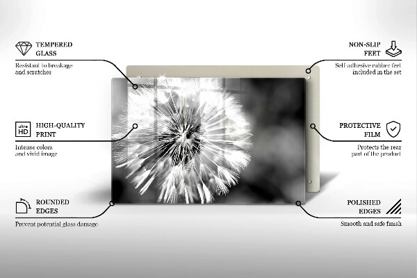 Placă sticla protectie aragaz O păpădie delicată