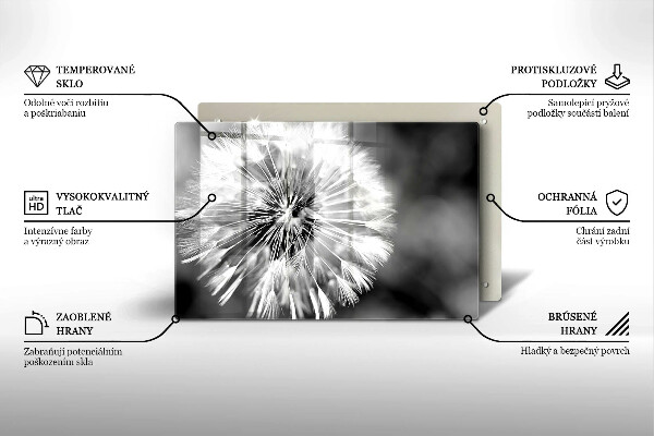 Placă sticla protectie aragaz O păpădie delicată