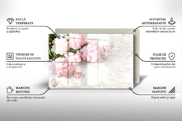 Placă sticla protectie aragaz Flori delicate de trandafiri