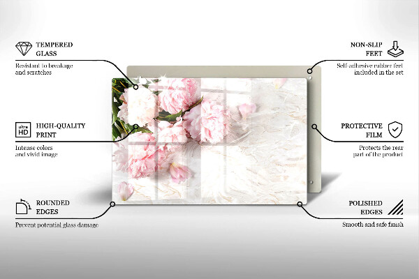 Placă sticla protectie aragaz Flori delicate de trandafiri