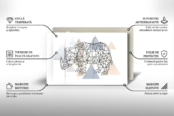 Placă din sticla protectie perete Linie de artă rinocer