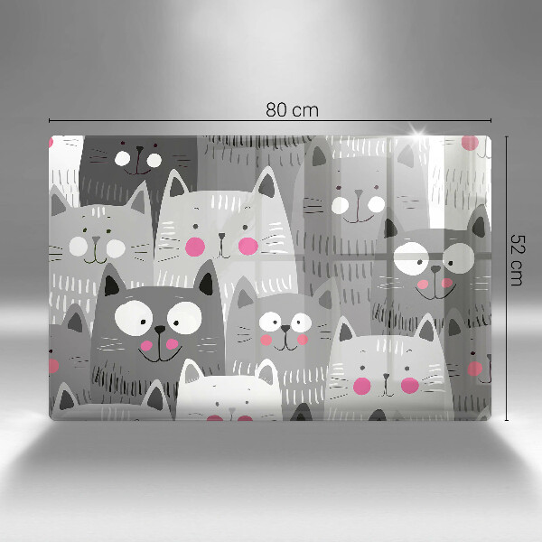 Placă din sticla protectie perete Ilustrație de pisici