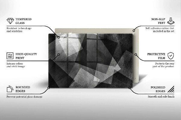 Placă din sticla protectie plita Abstracția geometrică