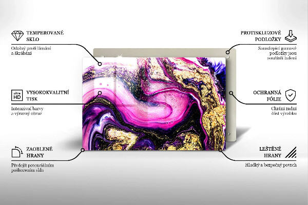 Placă din sticla protectie plita Design abstract auriu