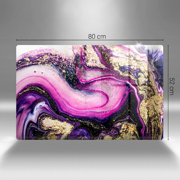 Placă din sticla protectie plita Design abstract auriu