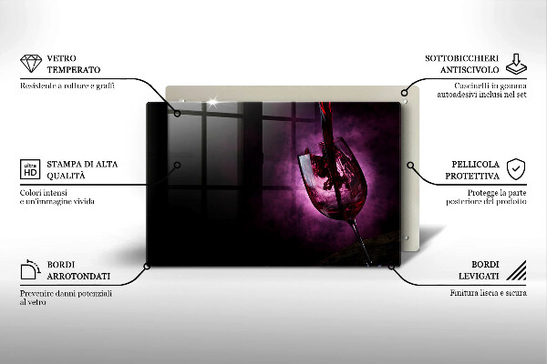 Placă sticla protectie aragaz Un pahar de vin