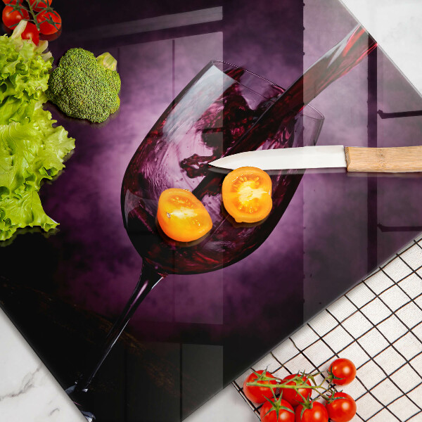 Placă sticla protectie aragaz Un pahar de vin
