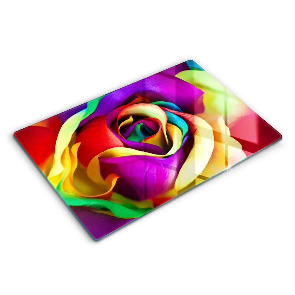 Placă din sticla protectie perete Petale de trandafiri colorate