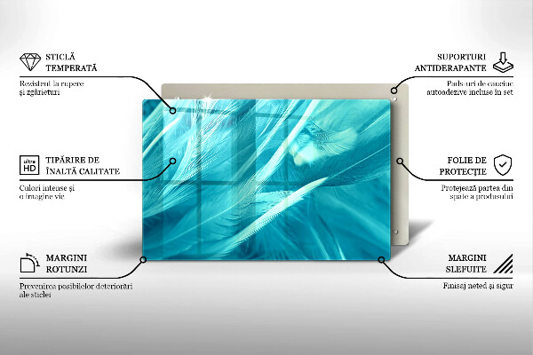 Placă sticla protectie aragaz Pene delicate