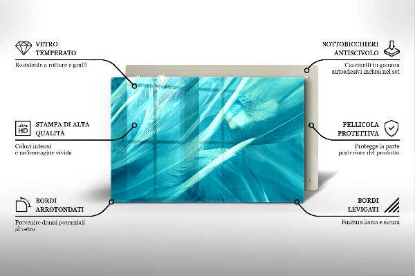 Placă sticla protectie aragaz Pene delicate