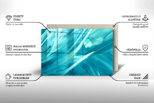 Placă sticla protectie aragaz Pene delicate