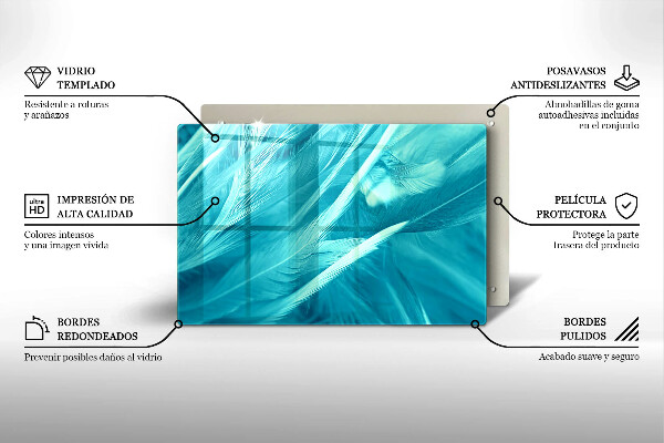 Placă sticla protectie aragaz Pene delicate