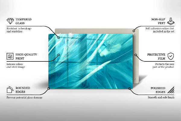 Placă sticla protectie aragaz Pene delicate