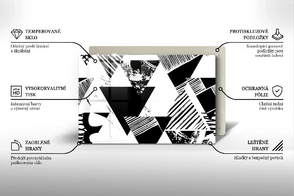 Placă din sticla protectie plita Triunghiuri geometrice