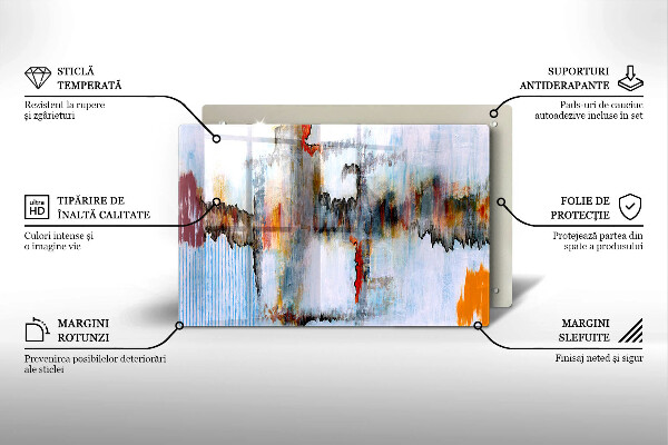 Placă sticla protectie aragaz Vopsele de abstractie