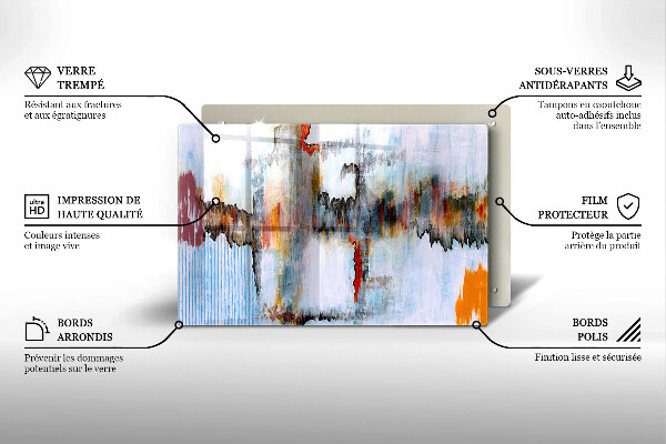 Placă sticla protectie aragaz Vopsele de abstractie