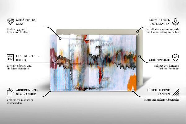 Placă sticla protectie aragaz Vopsele de abstractie