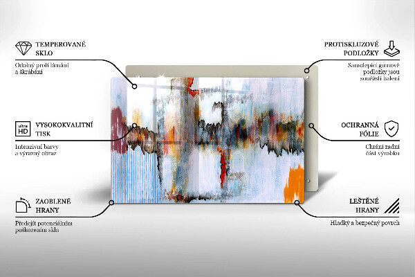 Placă sticla protectie aragaz Vopsele de abstractie