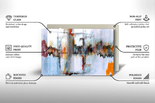 Placă sticla protectie aragaz Vopsele de abstractie