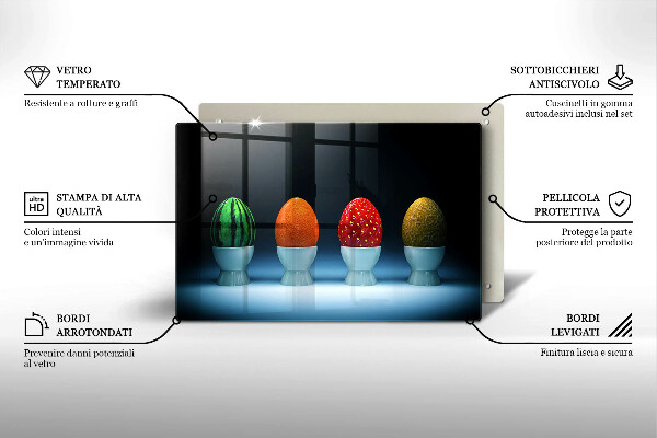 Placă sticla protectie aragaz Ouă de fructe abstracte