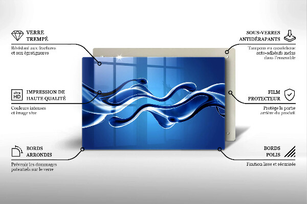 Placă din sticla protectie plita Abstracția fluidelor