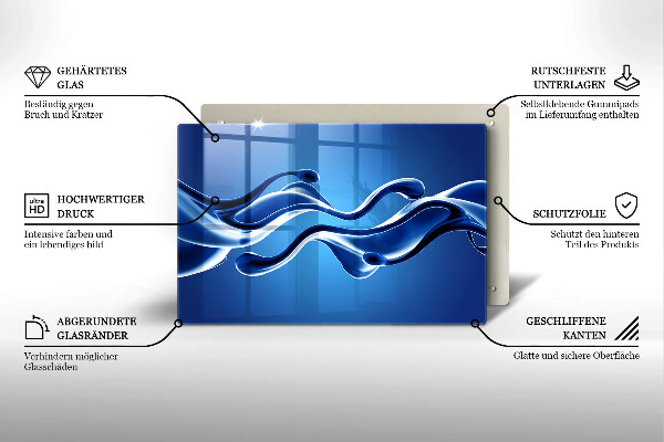 Placă din sticla protectie plita Abstracția fluidelor