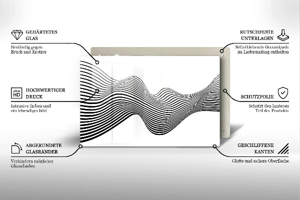 Placă din sticla protectie plita Abstracția liniară