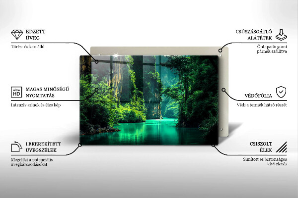 Placă din sticla protectie plita Peisaj lagunar