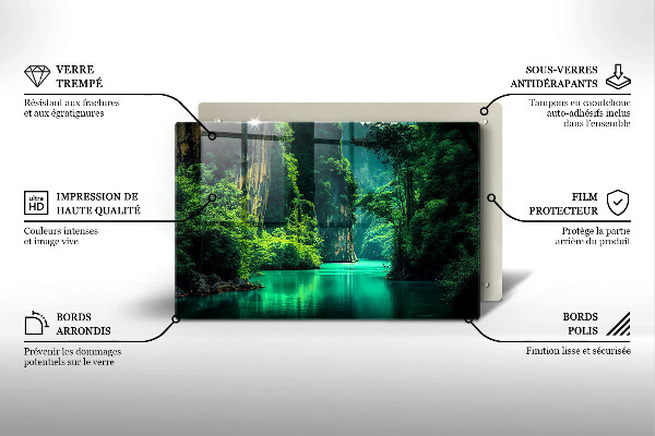 Placă din sticla protectie plita Peisaj lagunar