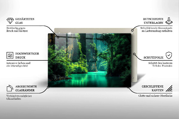 Placă din sticla protectie plita Peisaj lagunar