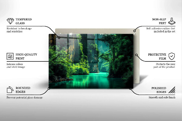 Placă din sticla protectie plita Peisaj lagunar