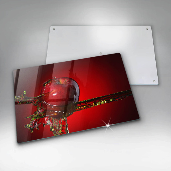 Placă sticla protectie aragaz Fructe de măr în apă