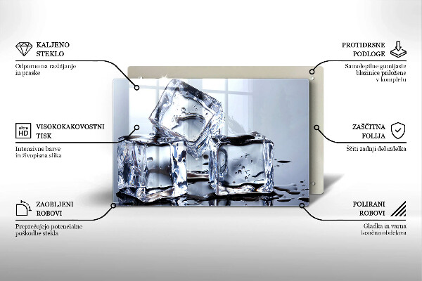 Placă sticla protectie aragaz Cuburi de gheata