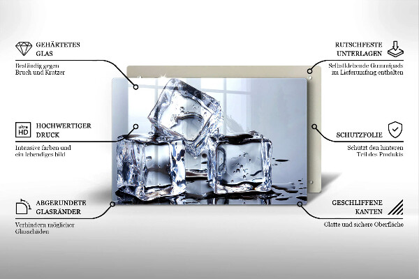 Placă sticla protectie aragaz Cuburi de gheata
