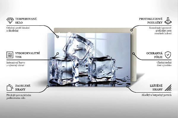 Placă sticla protectie aragaz Cuburi de gheata