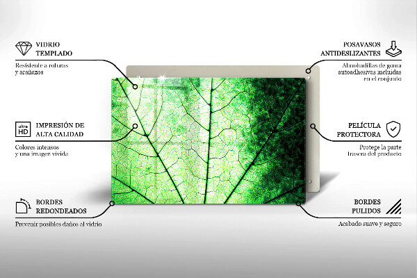 Placă sticla protectie aragaz Frunză decorativă filonată