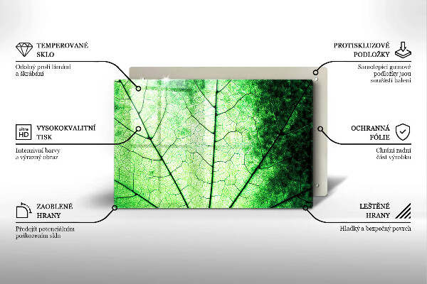 Placă sticla protectie aragaz Frunză decorativă filonată