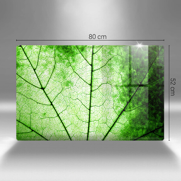 Placă sticla protectie aragaz Frunză decorativă filonată