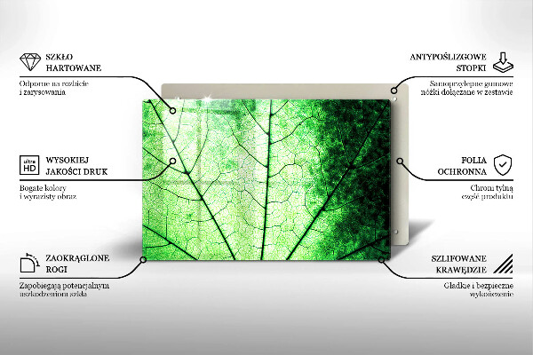 Placă sticla protectie aragaz Frunză decorativă filonată