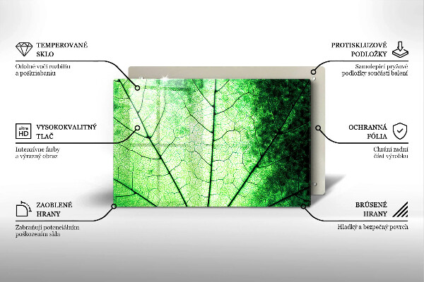 Placă sticla protectie aragaz Frunză decorativă filonată