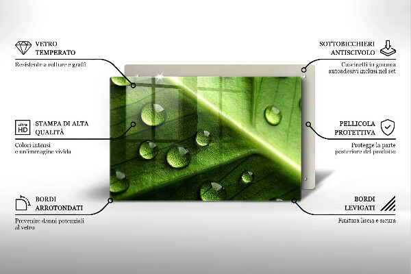 Placă sticla protectie aragaz Natură rouă și frunze