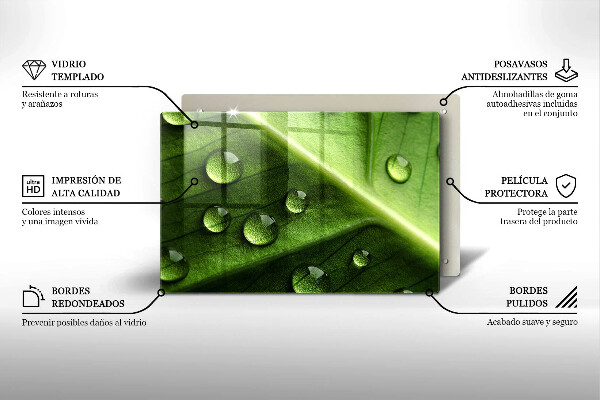 Placă sticla protectie aragaz Natură rouă și frunze