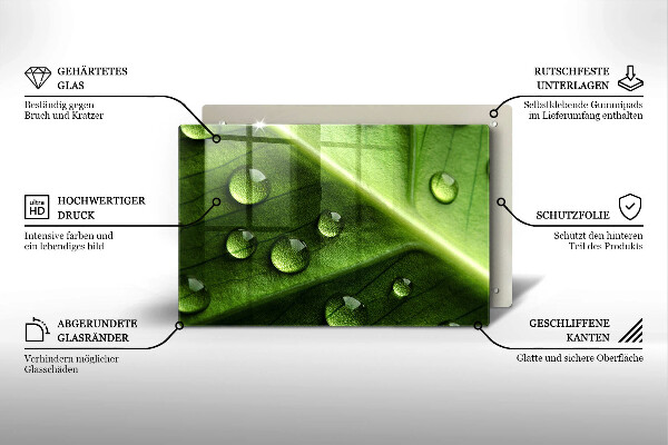 Placă sticla protectie aragaz Natură rouă și frunze