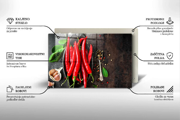 Placă sticla protectie aragaz Ardei iute roșu