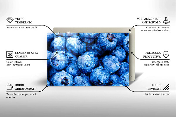 Placă din sticla protectie perete Afine suculente