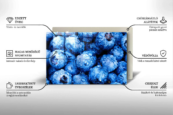 Placă din sticla protectie perete Afine suculente