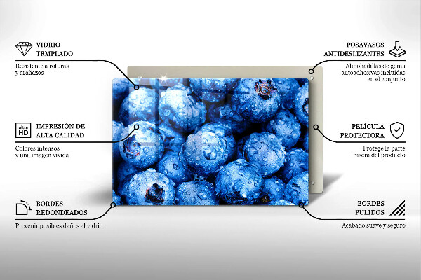 Placă din sticla protectie perete Afine suculente