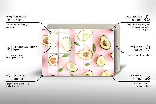 Placă din sticla protectie perete Model de avocado