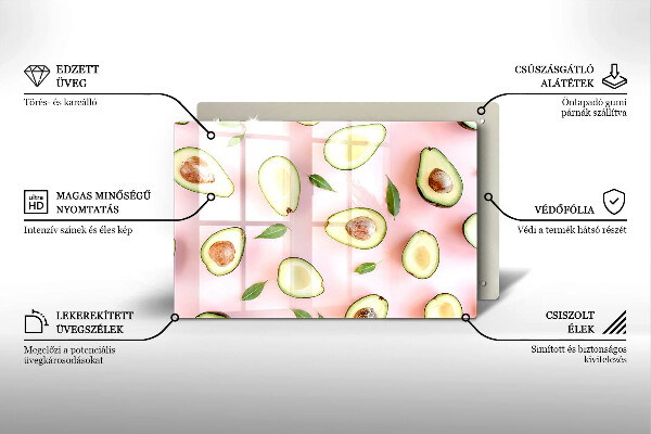 Placă din sticla protectie perete Model de avocado