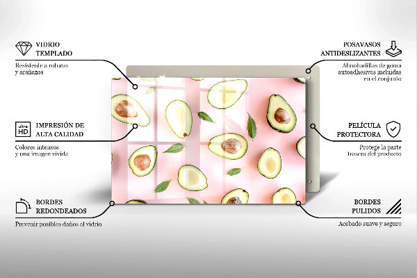 Placă din sticla protectie perete Model de avocado